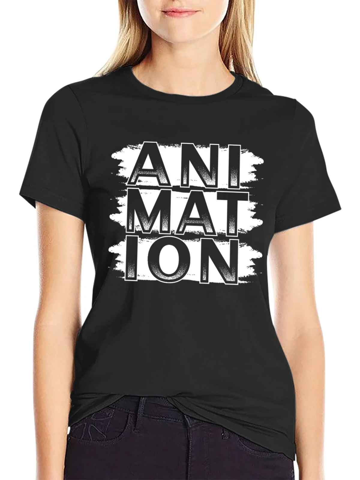Animation Graphic Print Black T-Shirt product image 1