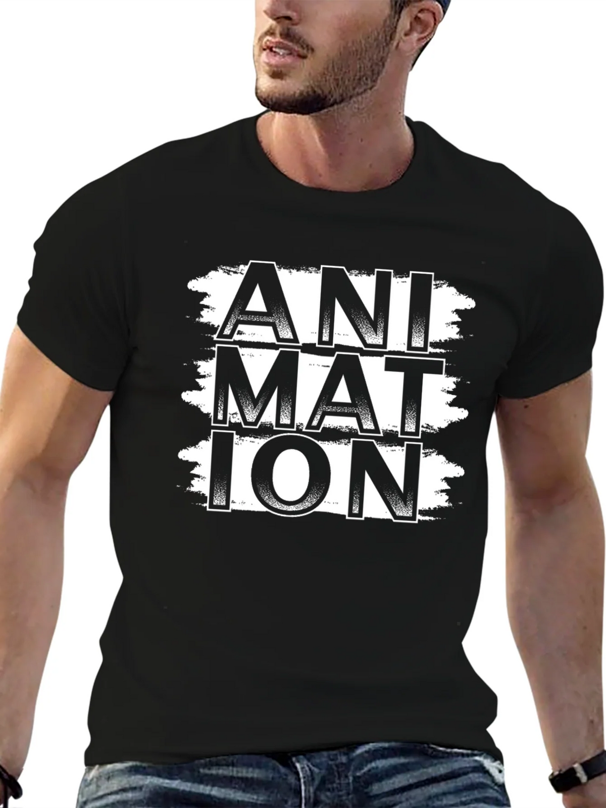 Animation Graphic Print Black T-Shirt product image 5