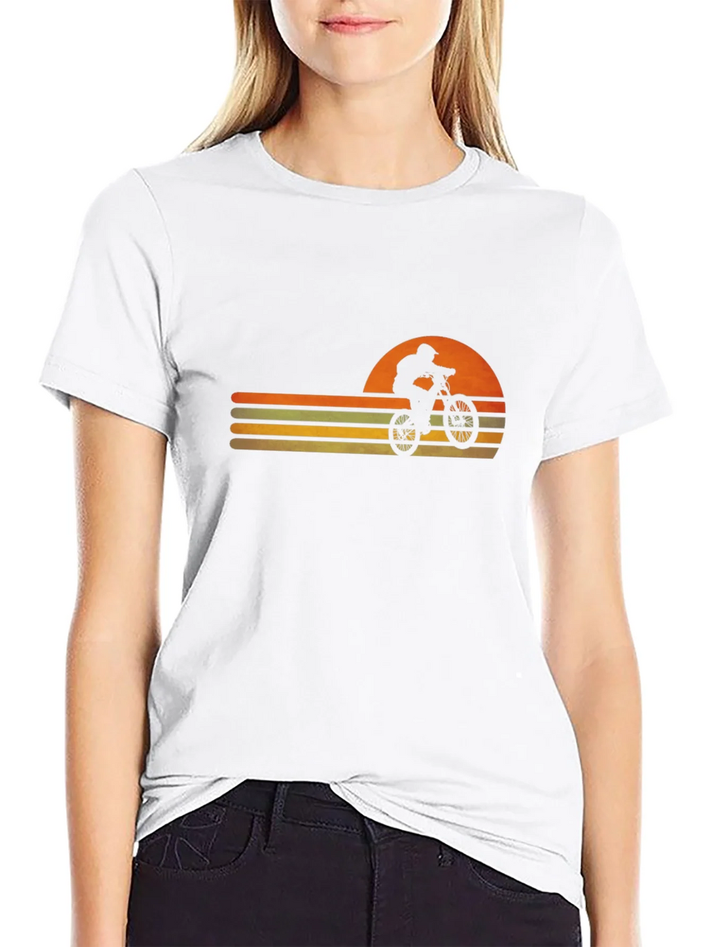 Retro Sunset Mountain Bike Graphic Tee product image 7