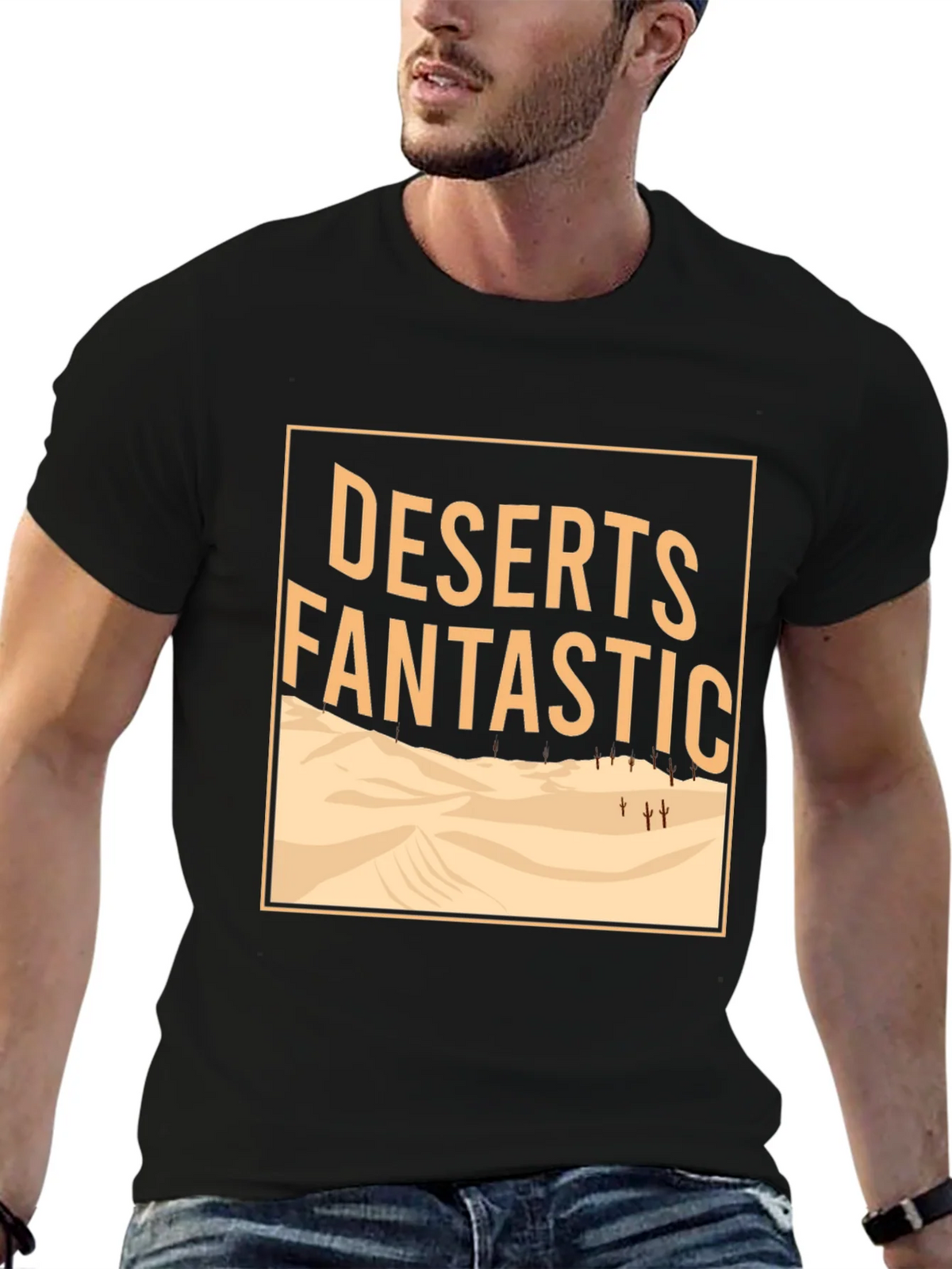 Deserts Fantastic Graphic Tee - Mens Crew Neck Black T-Shirt product image 6