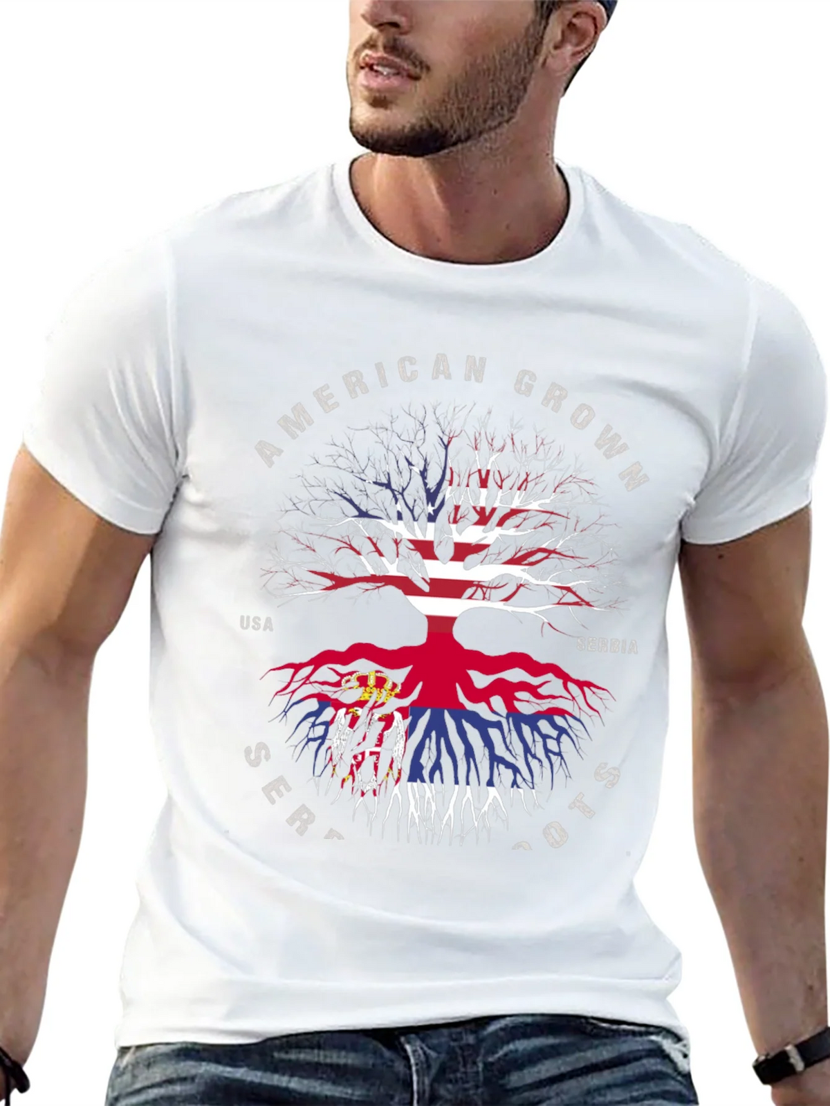 American Grown Serbian Roots T-Shirt product image 9