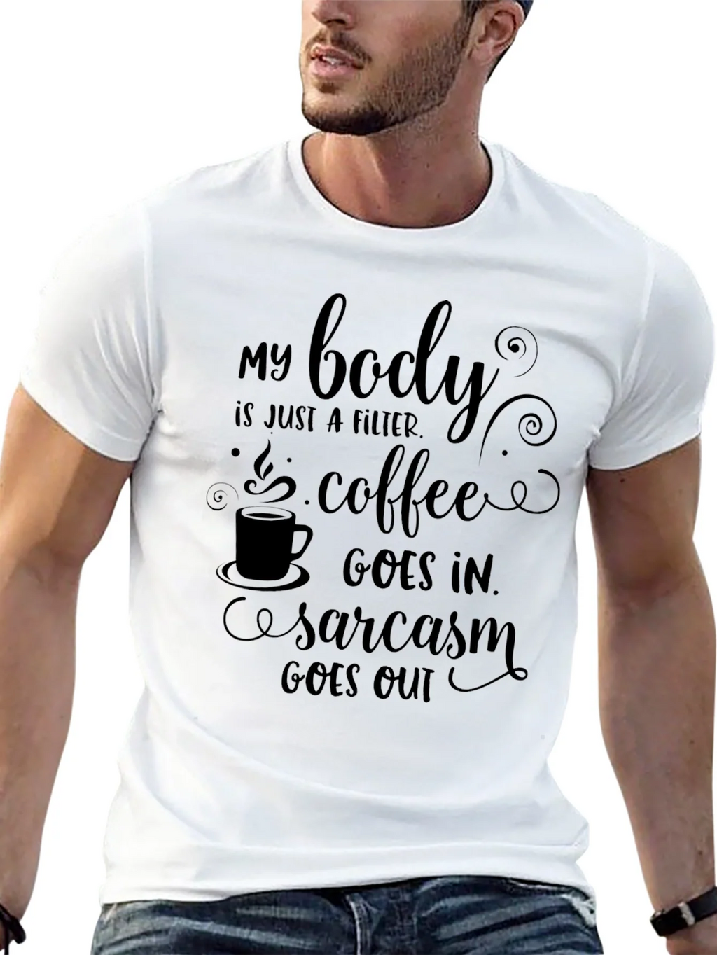 Coffee & Sarcasm Mens Graphic Tee product image 11