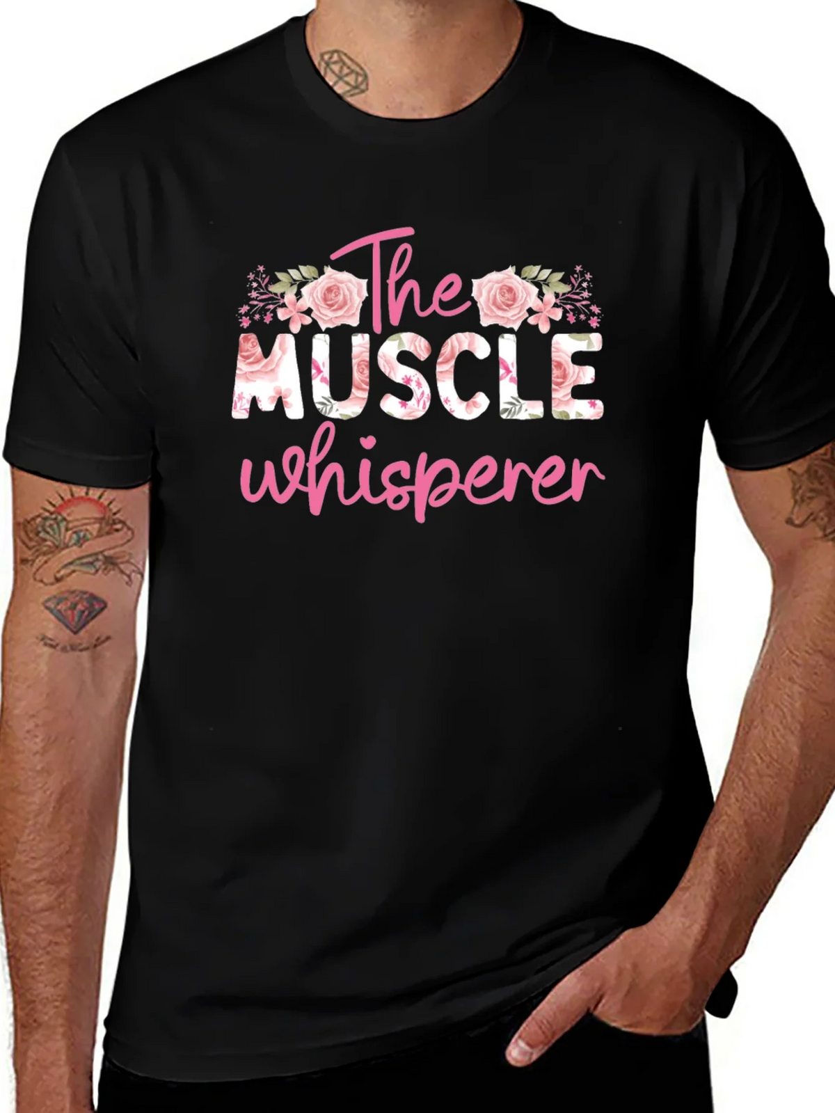 The Muscle Whisperer Floral T-Shirt - Black product image 1