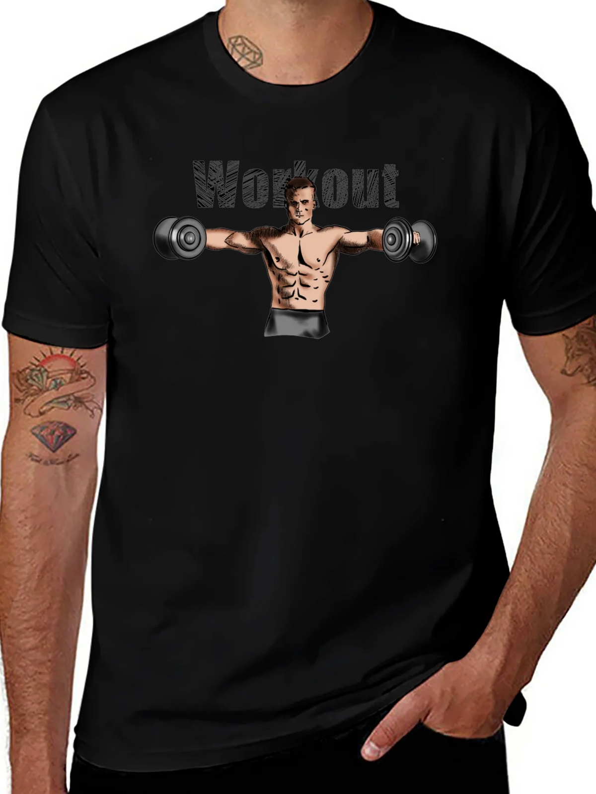 Workout Graphic Black T-Shirt product image 1