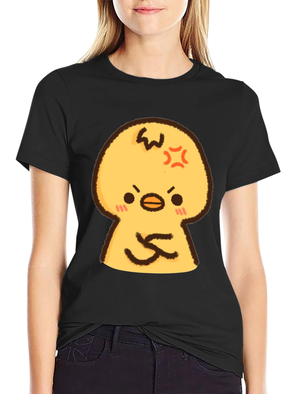 Angry Chick Cartoon Graphic T-Shirt product image 2
