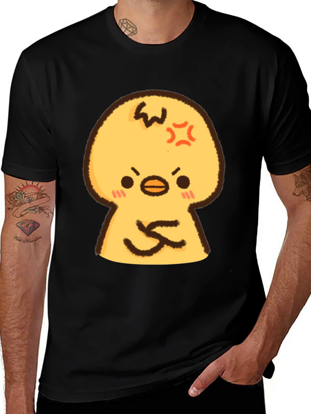 Angry Chick Cartoon Graphic T-Shirt product image 1