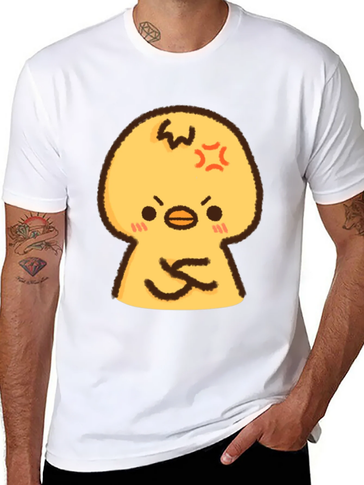 Angry Chick Cartoon Graphic T-Shirt product image 7