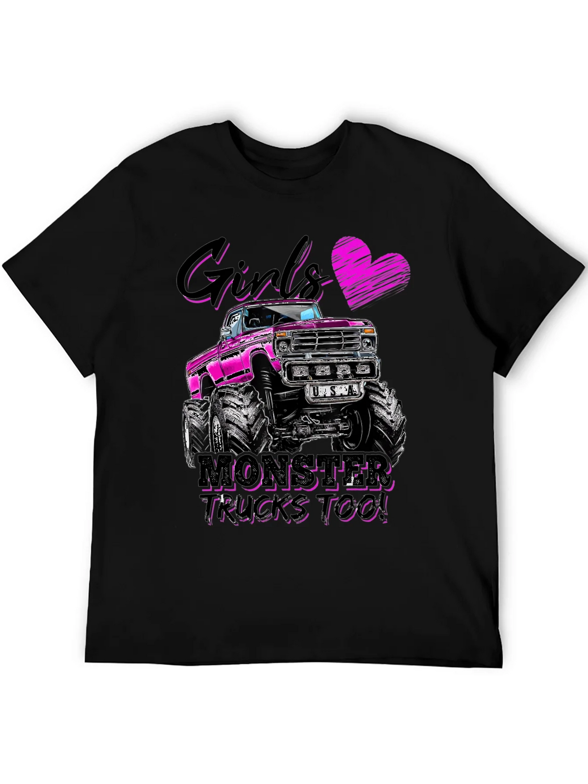 Girls Monster Trucks Too! Graphic Tee product image 5