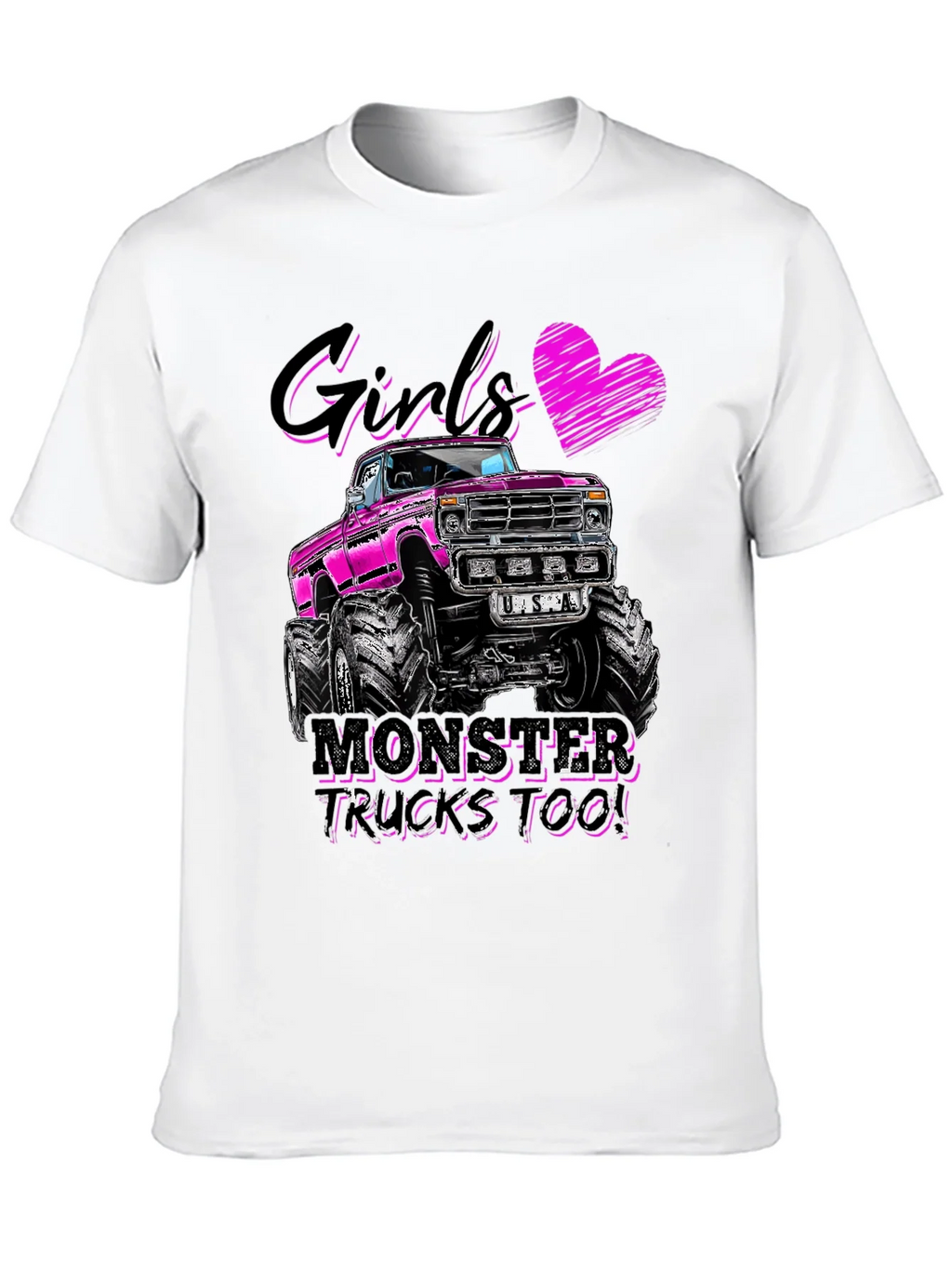 Girls Monster Trucks Too! Graphic Tee product image 9