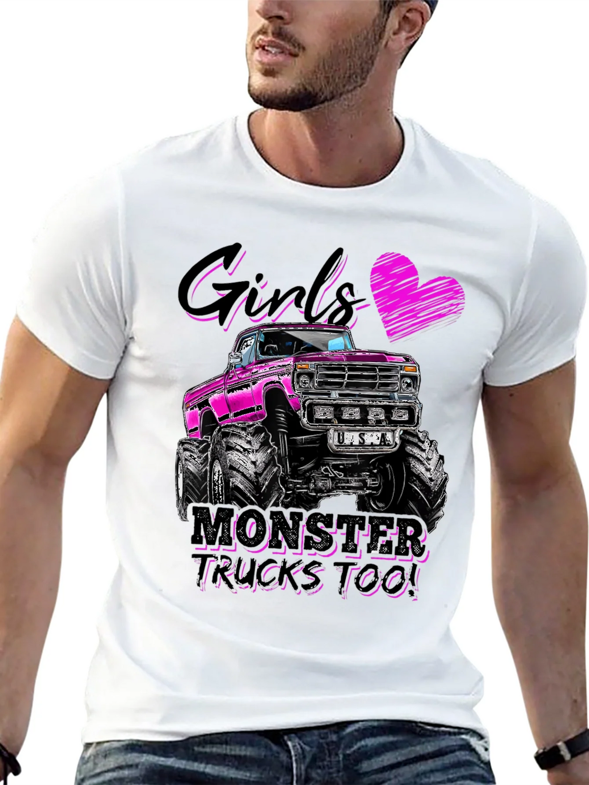 Girls Monster Trucks Too! Graphic Tee product image 12