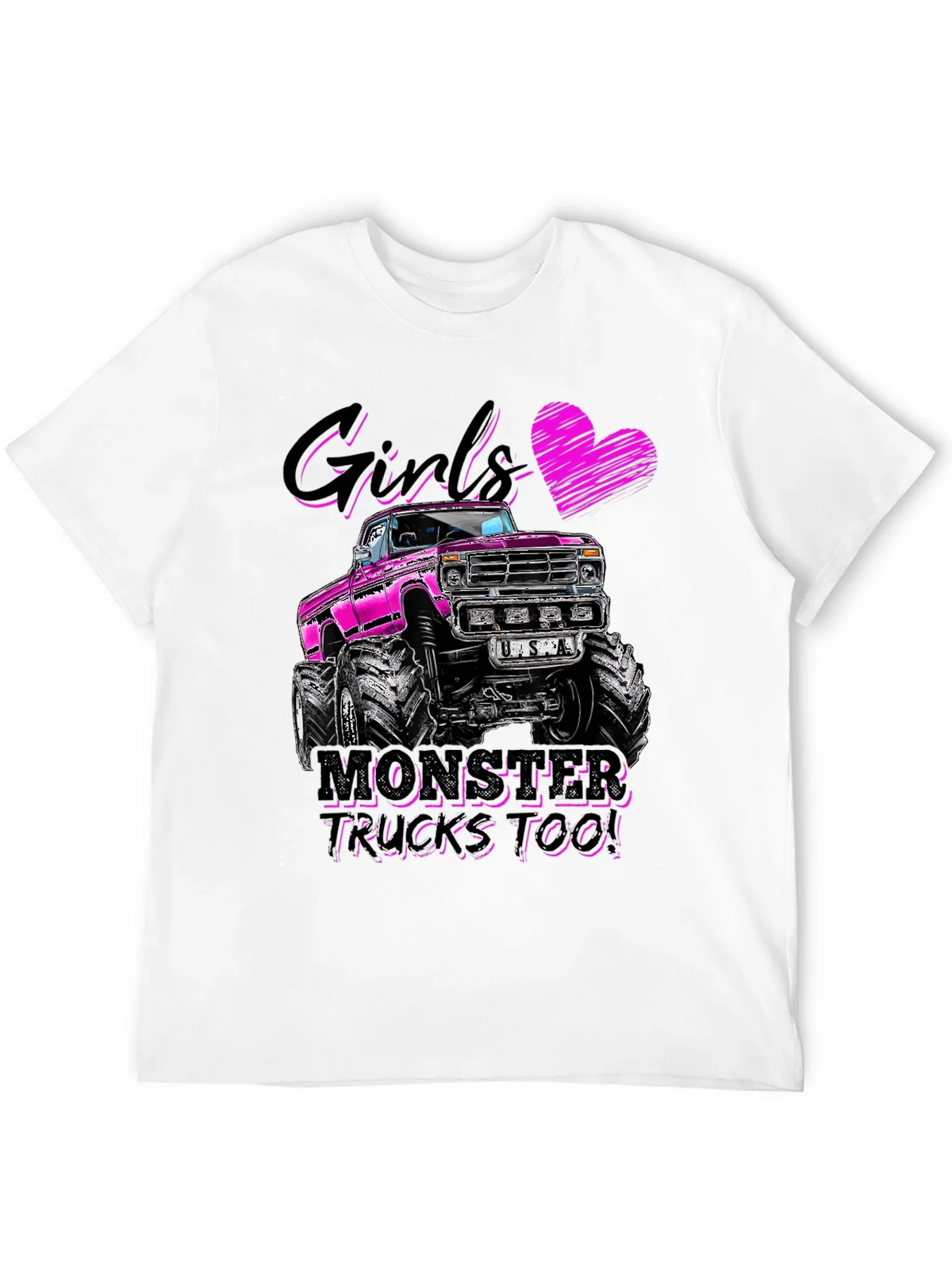 Girls Monster Trucks Too! Graphic Tee product image 11