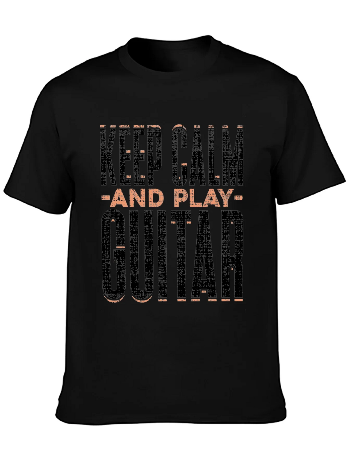 Keep Calm and Play Guitar Black T-Shirt product image 3