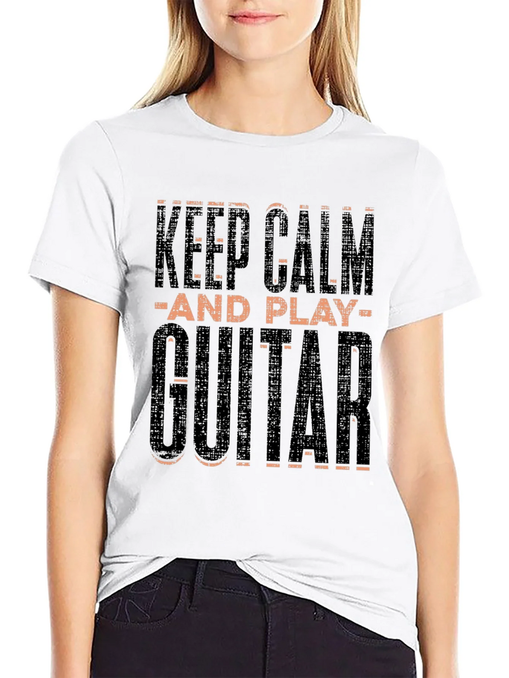 Keep Calm and Play Guitar Black T-Shirt product image 7