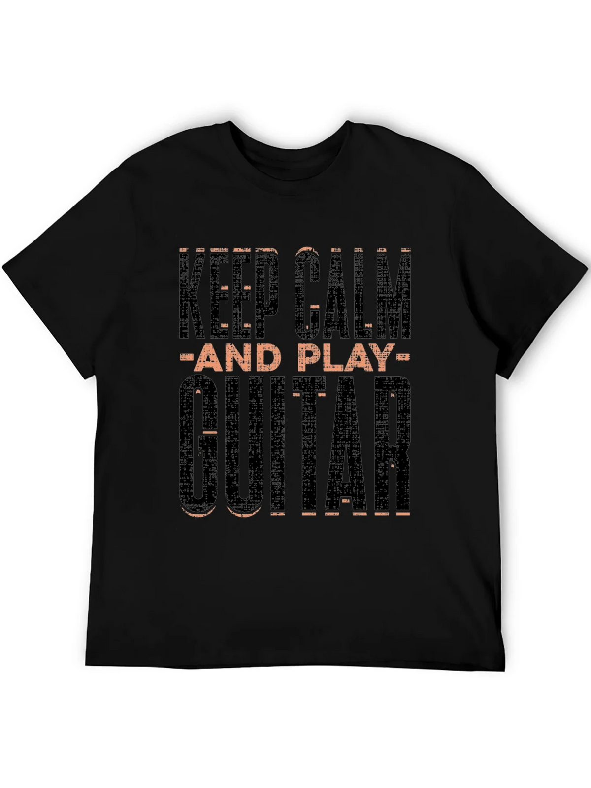 Keep Calm and Play Guitar Black T-Shirt product image 4