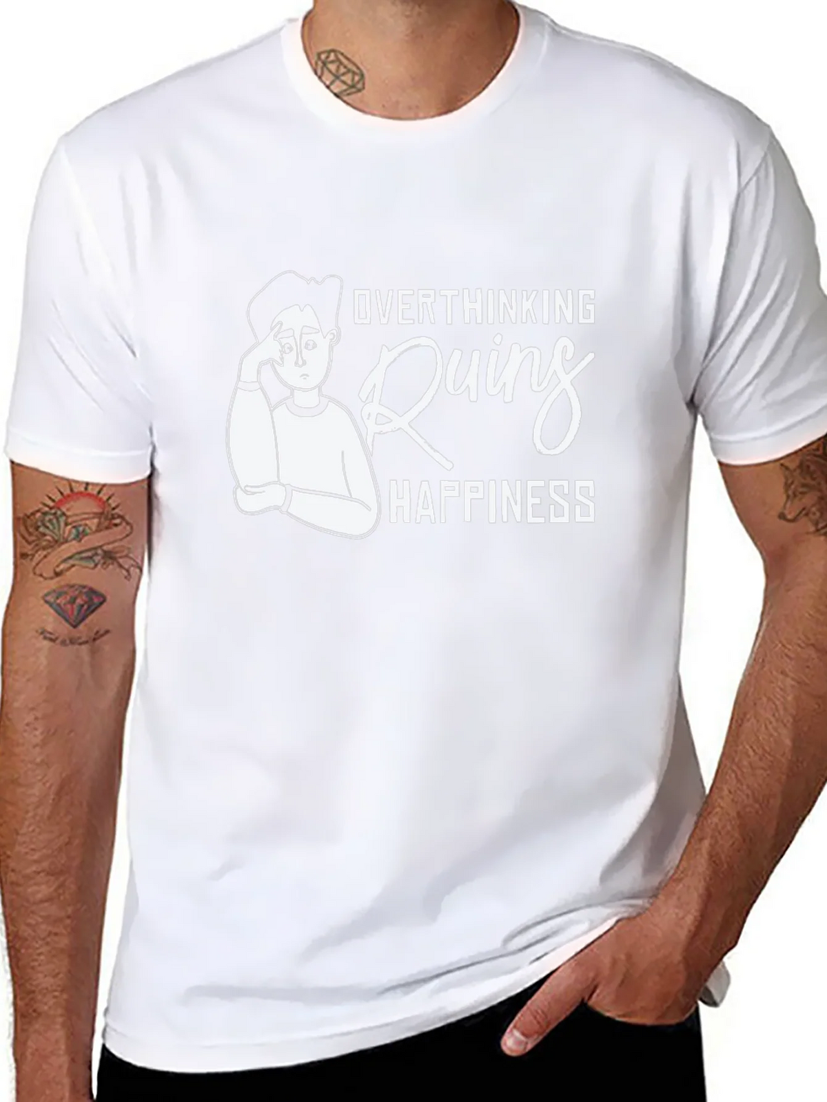 Overthinking Ruins Happiness Graphic T-Shirt product image 5