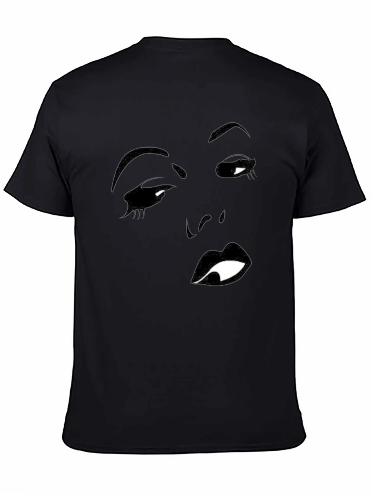 Black T-Shirt with Face Silhouette Graphic product image 4
