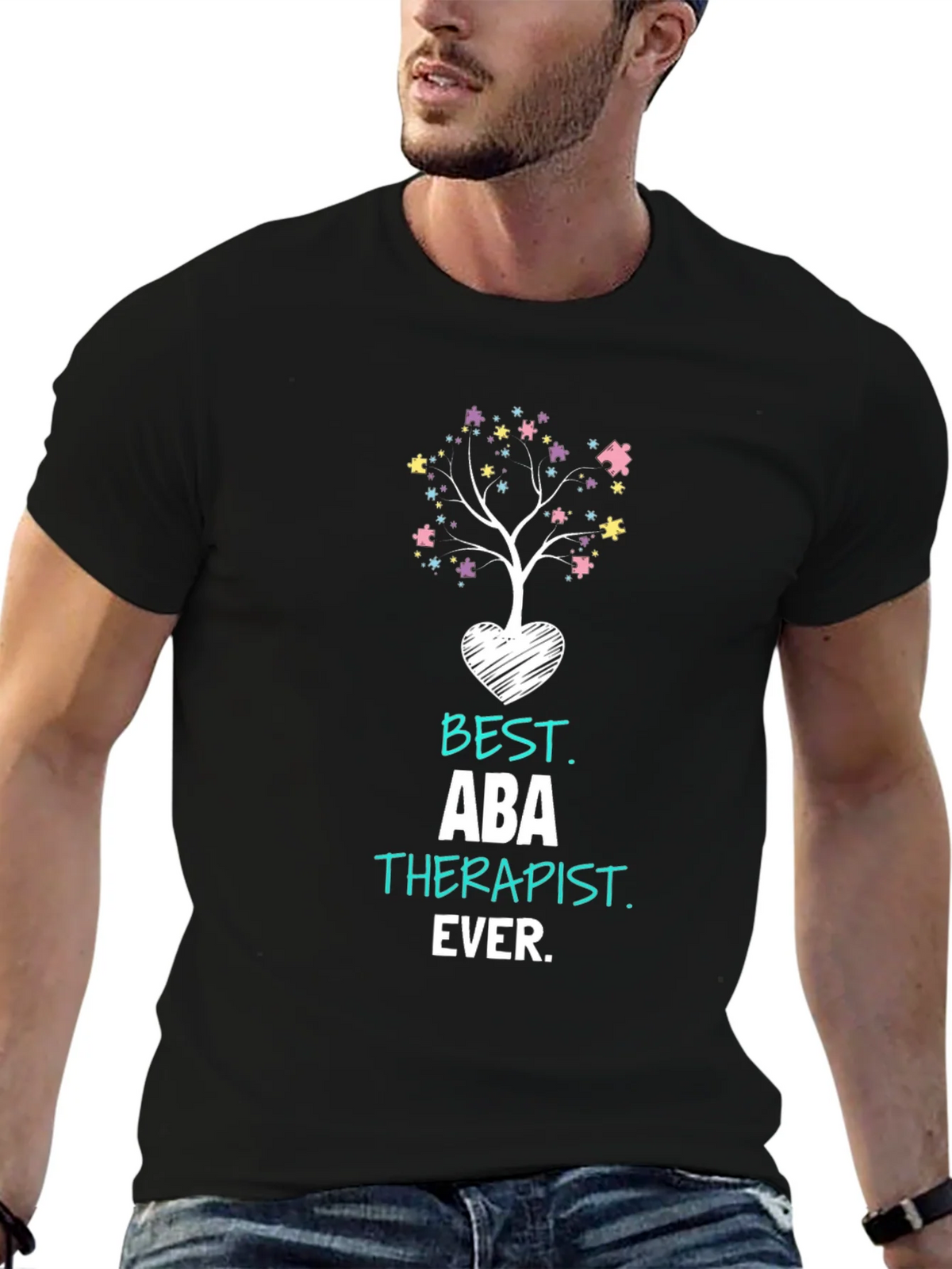 Best ABA Therapist Ever T-Shirt Autism Awareness product image 6