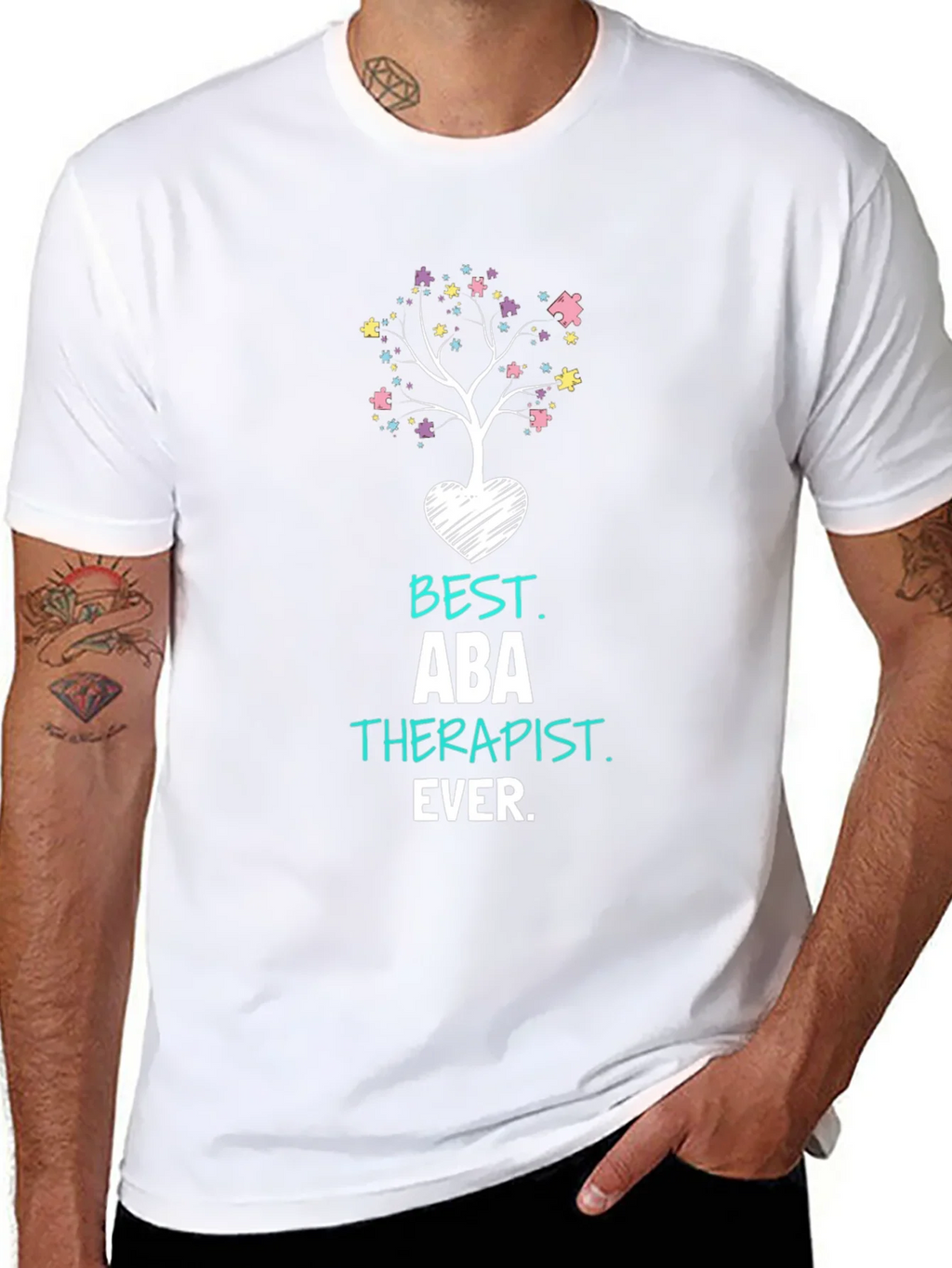 Best ABA Therapist Ever T-Shirt Autism Awareness product image 7