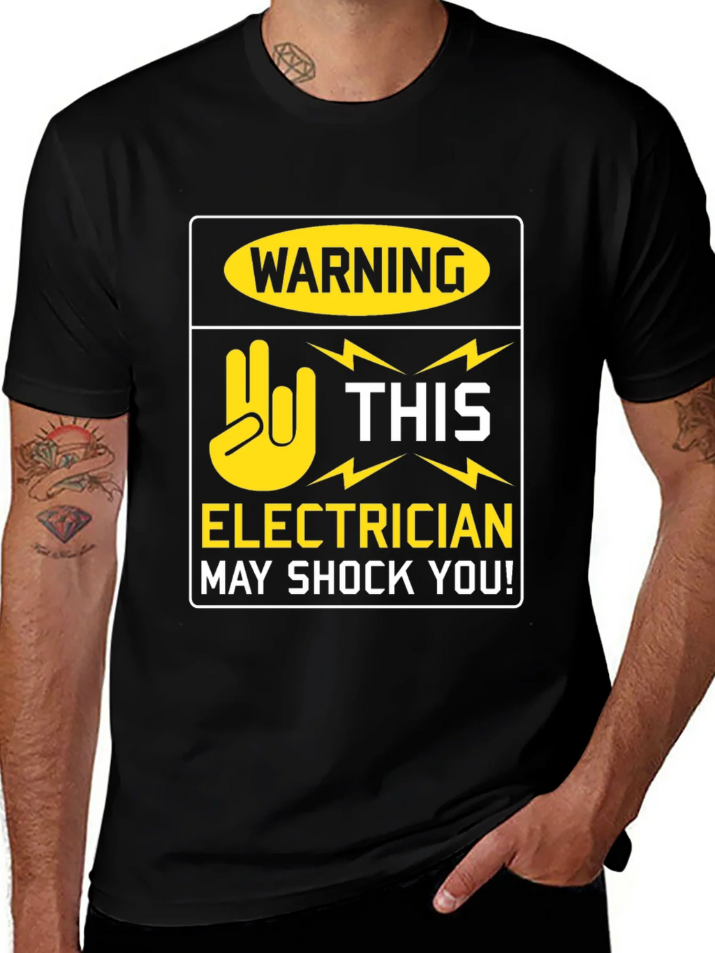 Electrician Warning T-Shirt - May Shock You! Funny Tee product image 1