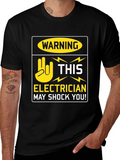 Electrician Warning T-Shirt - May Shock You! Funny Tee product image 1