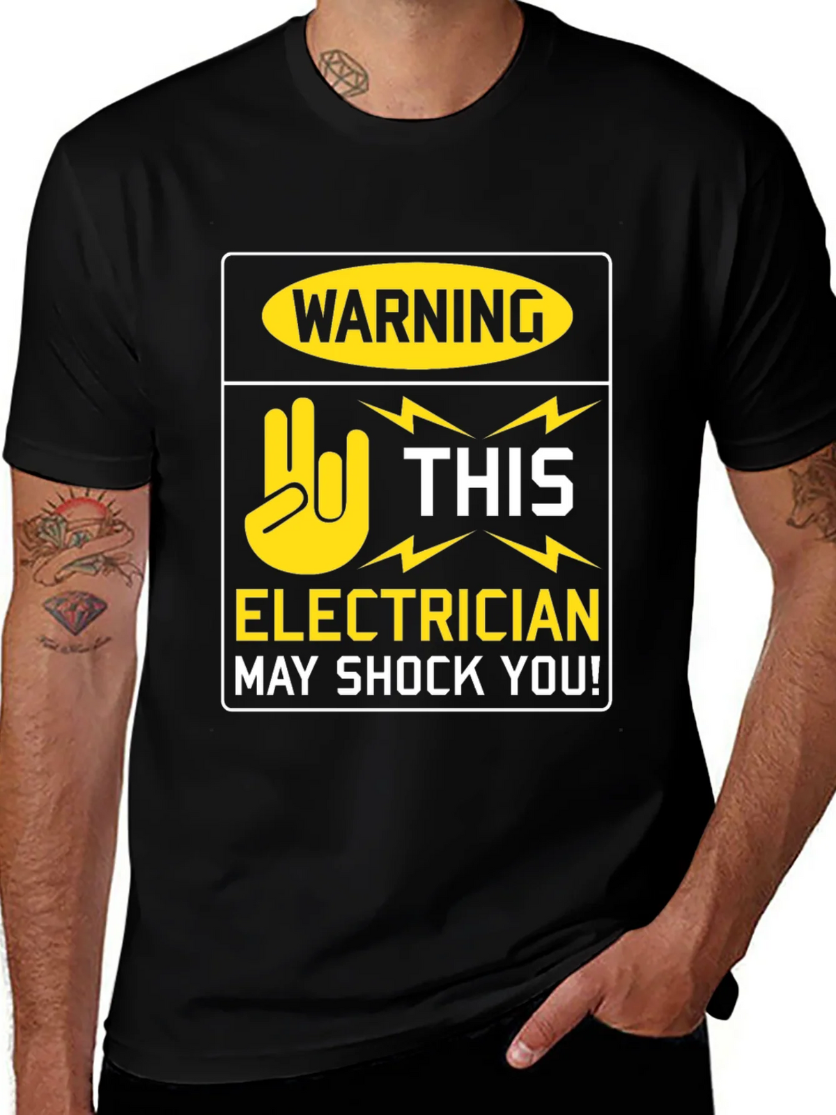 Electrician Warning T-Shirt - May Shock You! Funny Tee product image 1