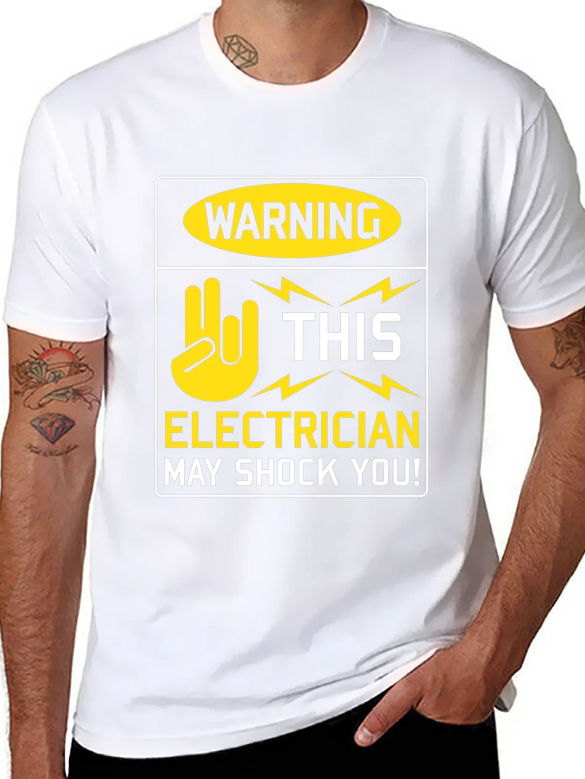 Electrician Warning T-Shirt - May Shock You! Funny Tee product image 7