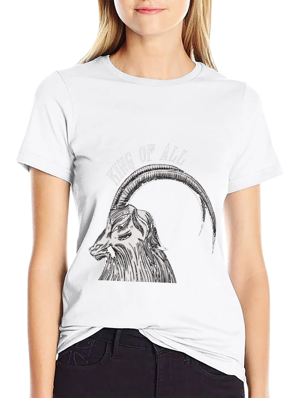 King of All Goat Graphic Tee - Black Cotton Shirt product image 7