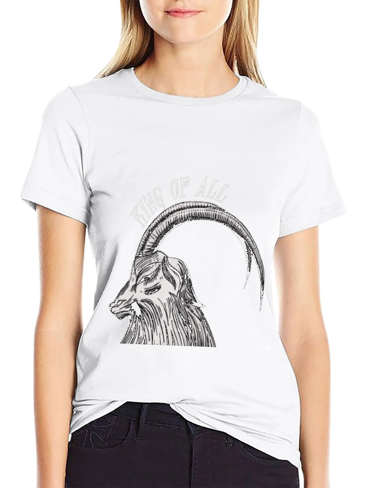 King of All Goat Graphic Tee - Black Cotton Shirt product image 7