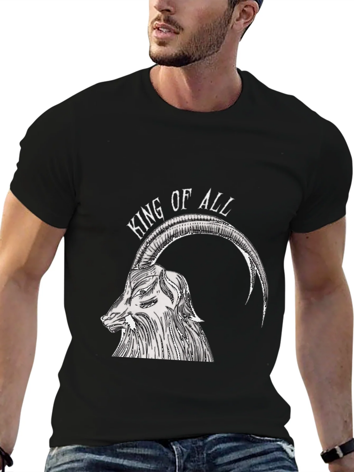 King of All Goat Graphic Tee - Black Cotton Shirt product image 5