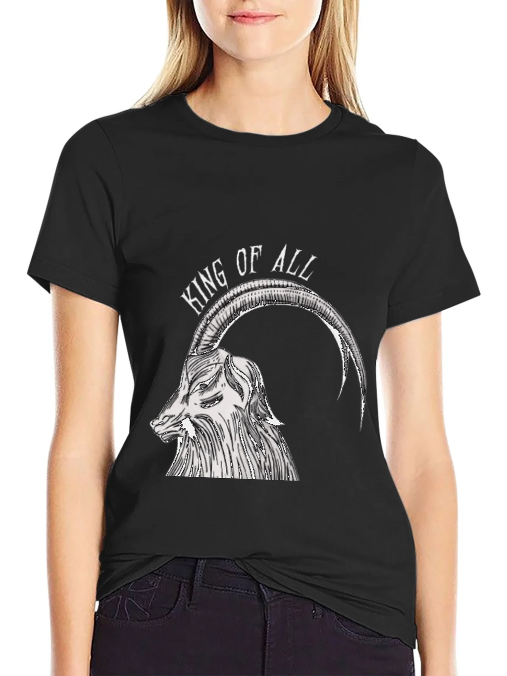 King of All Goat Graphic Tee - Black Cotton Shirt product image 2