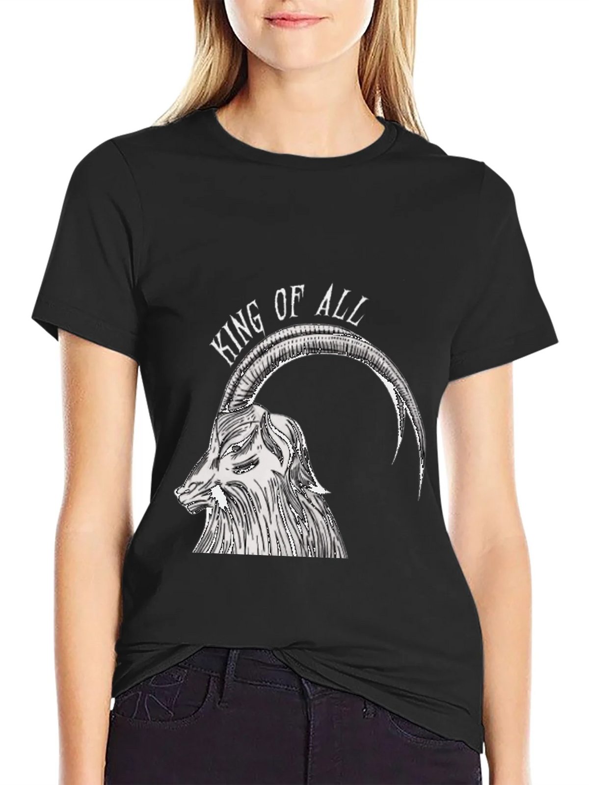 King of All Goat Graphic Tee - Black Cotton Shirt product image 2