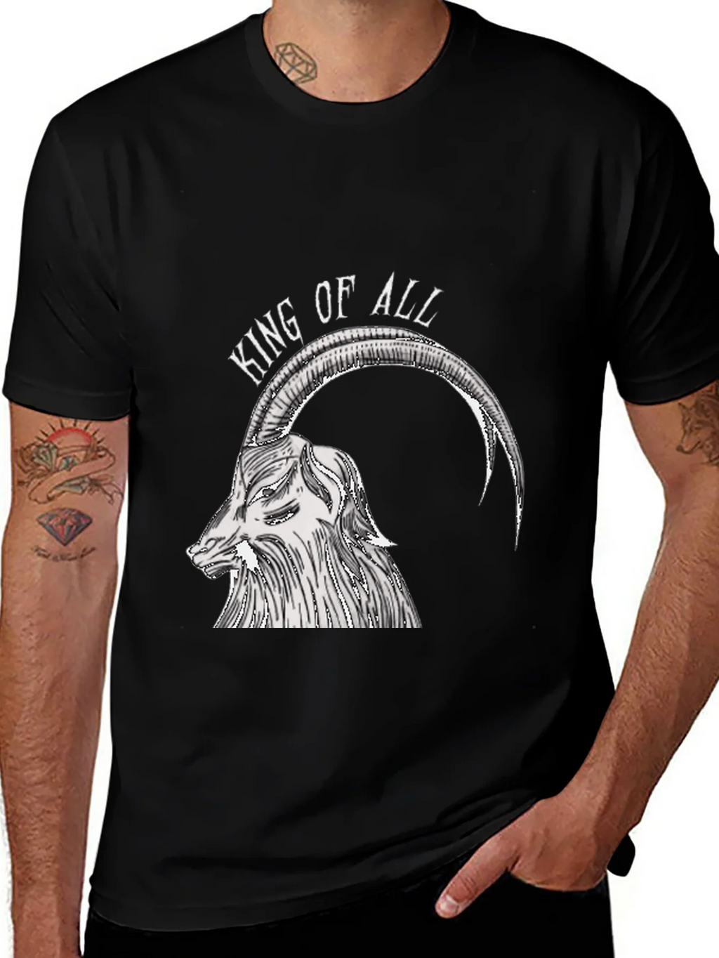 King of All Goat Graphic Tee - Black Cotton Shirt product image 1