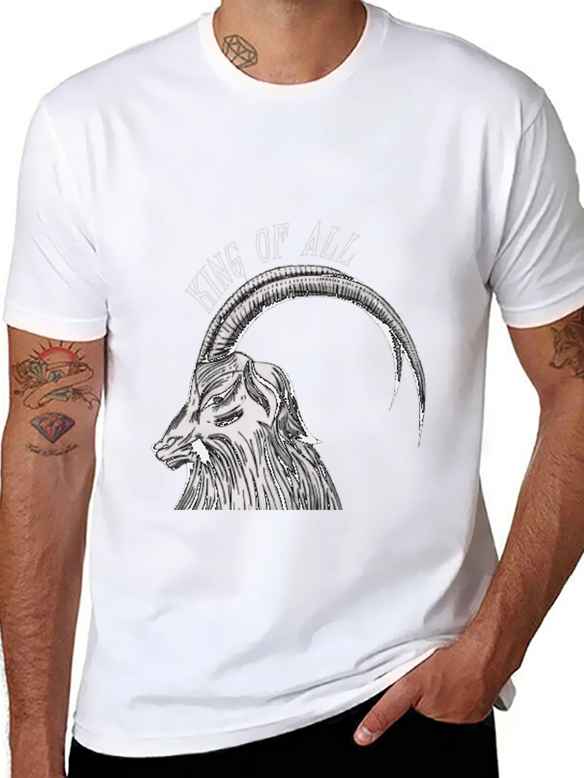 King of All Goat Graphic Tee - Black Cotton Shirt product image 6