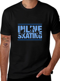 Inline Skating Graphic Tee - Black Cotton T-Shirt product image 1