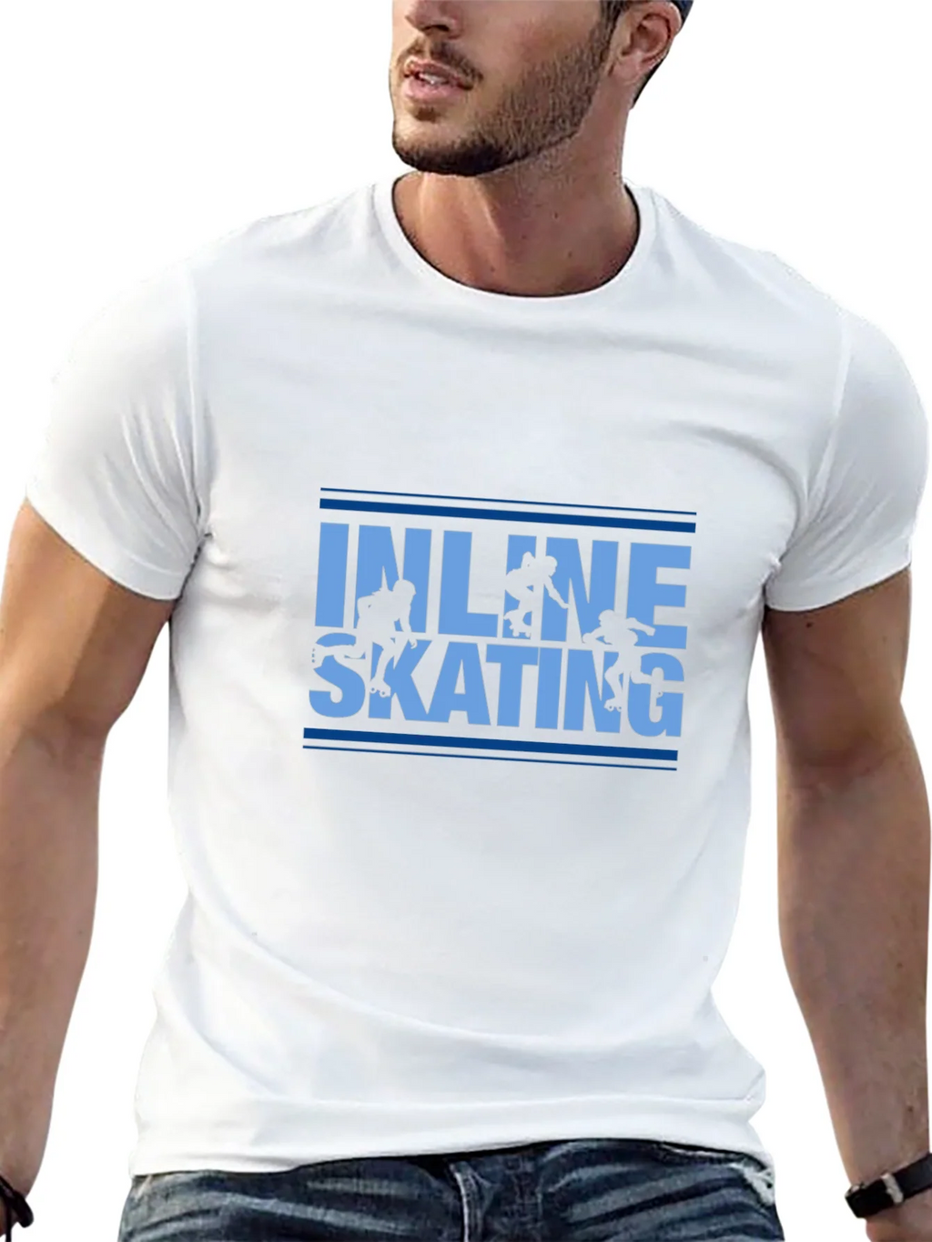 Inline Skating Graphic Tee - Black Cotton T-Shirt product image 10