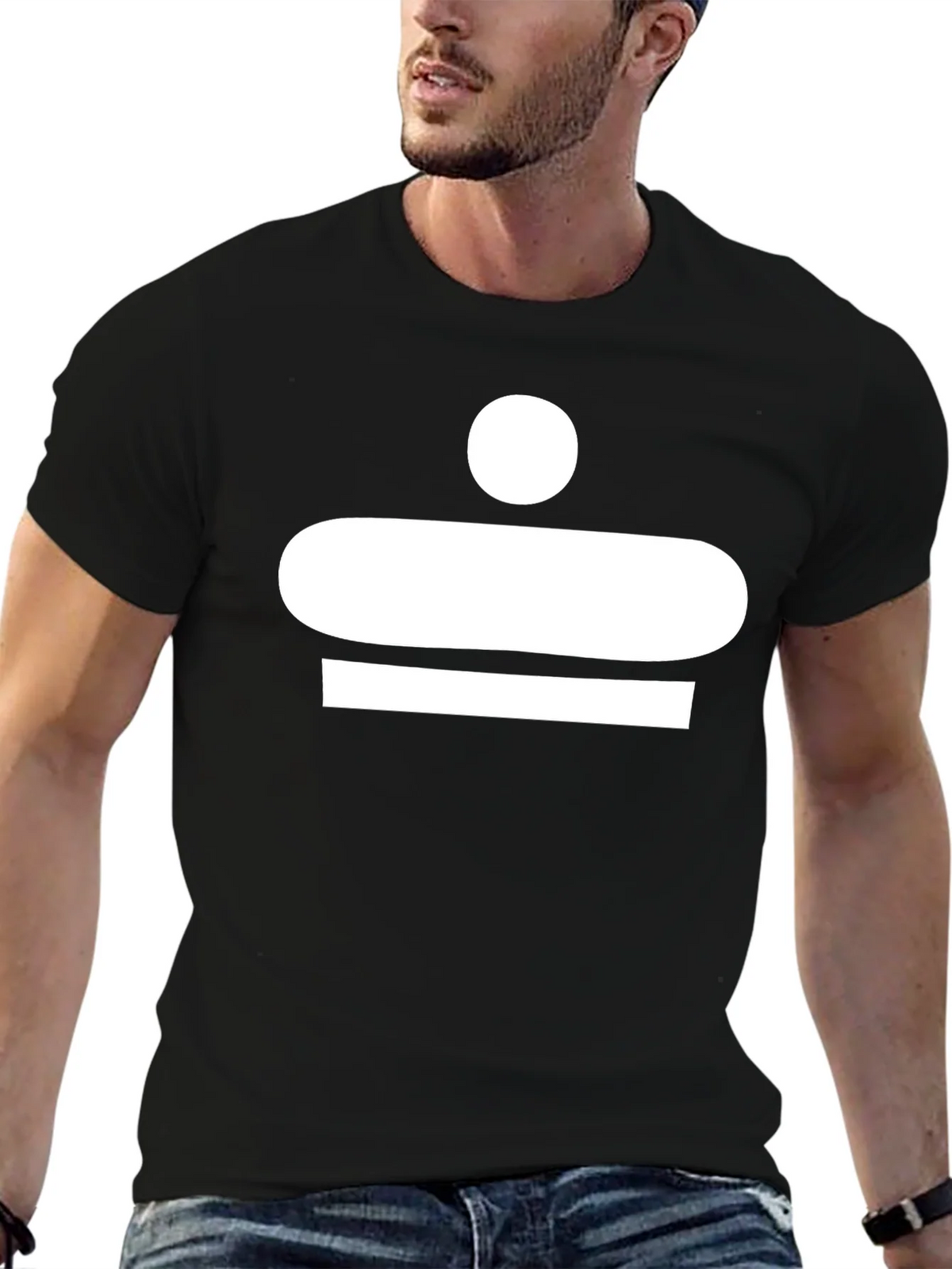 Abstract White Graphic Print Black T-Shirt product image 5