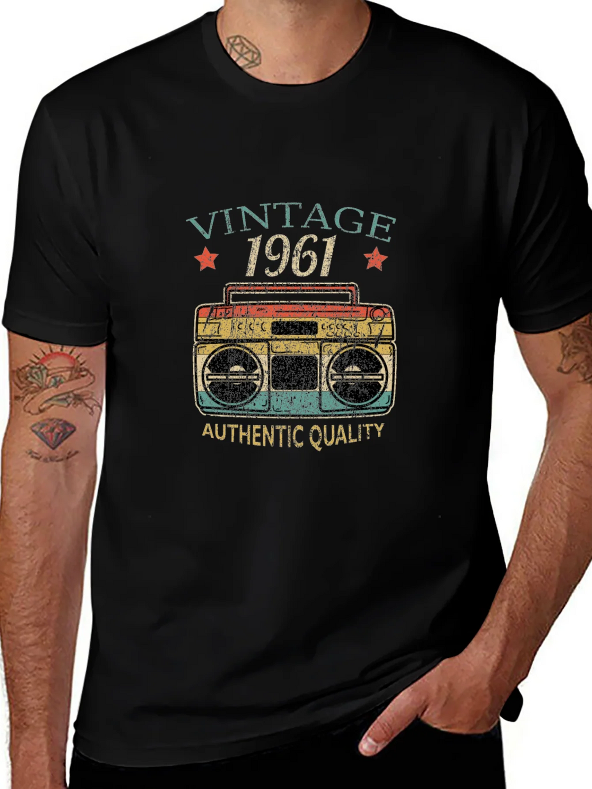 Vintage 1961 Retro Boombox Graphic T-Shirt product image 1