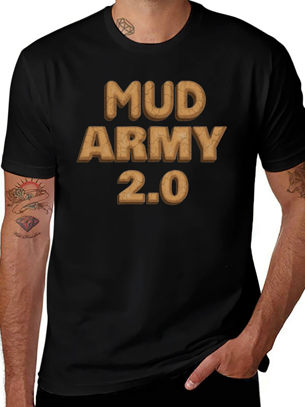Mud Army 2.0 Black Cotton T-Shirt product image 1