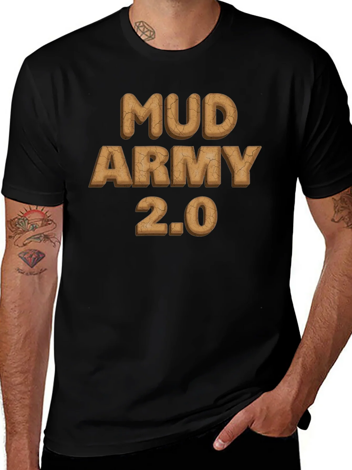 Mud Army 2.0 Black Cotton T-Shirt product image 1