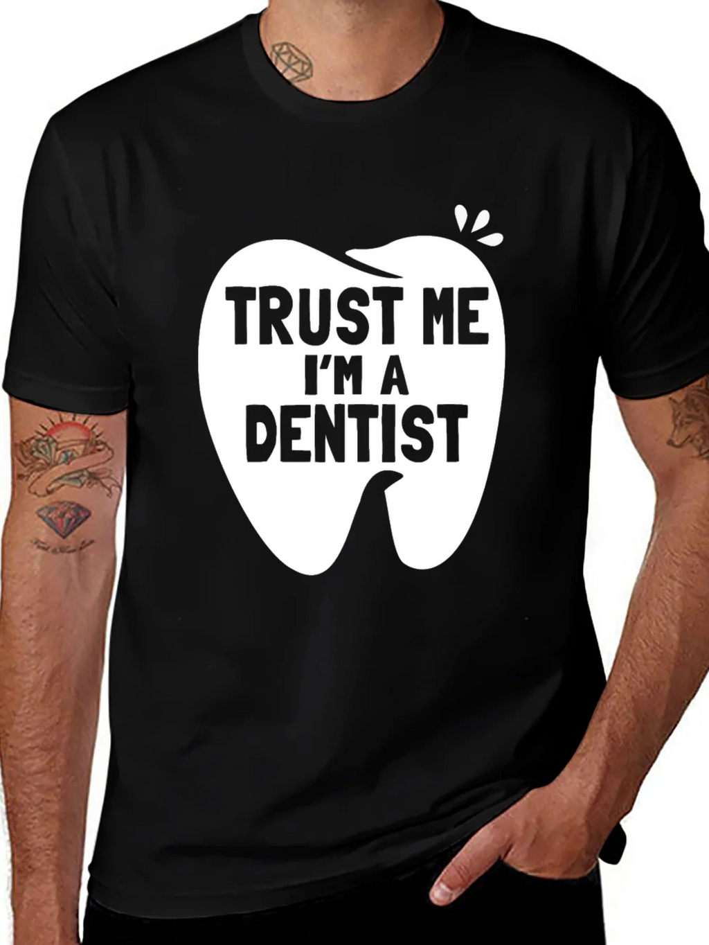 Trust Me Im a Dentist Black Graphic T-Shirt product image 1