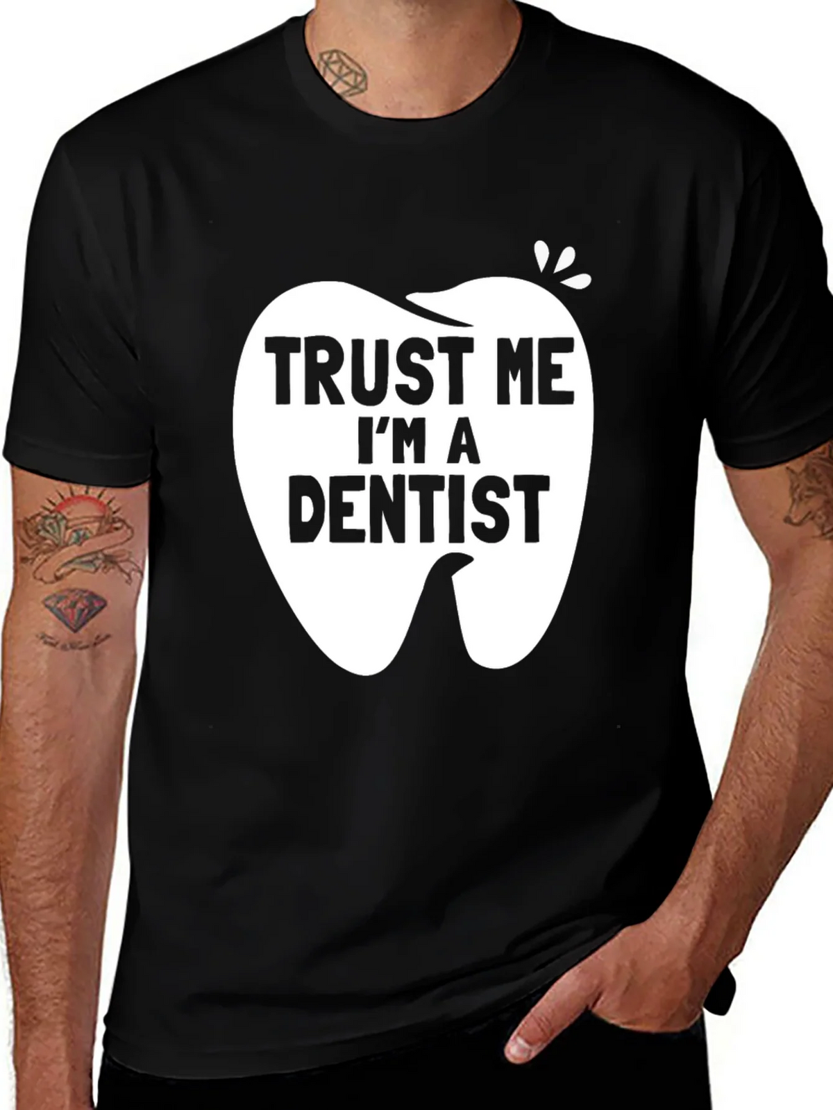 Trust Me Im a Dentist Black Graphic T-Shirt product image 1