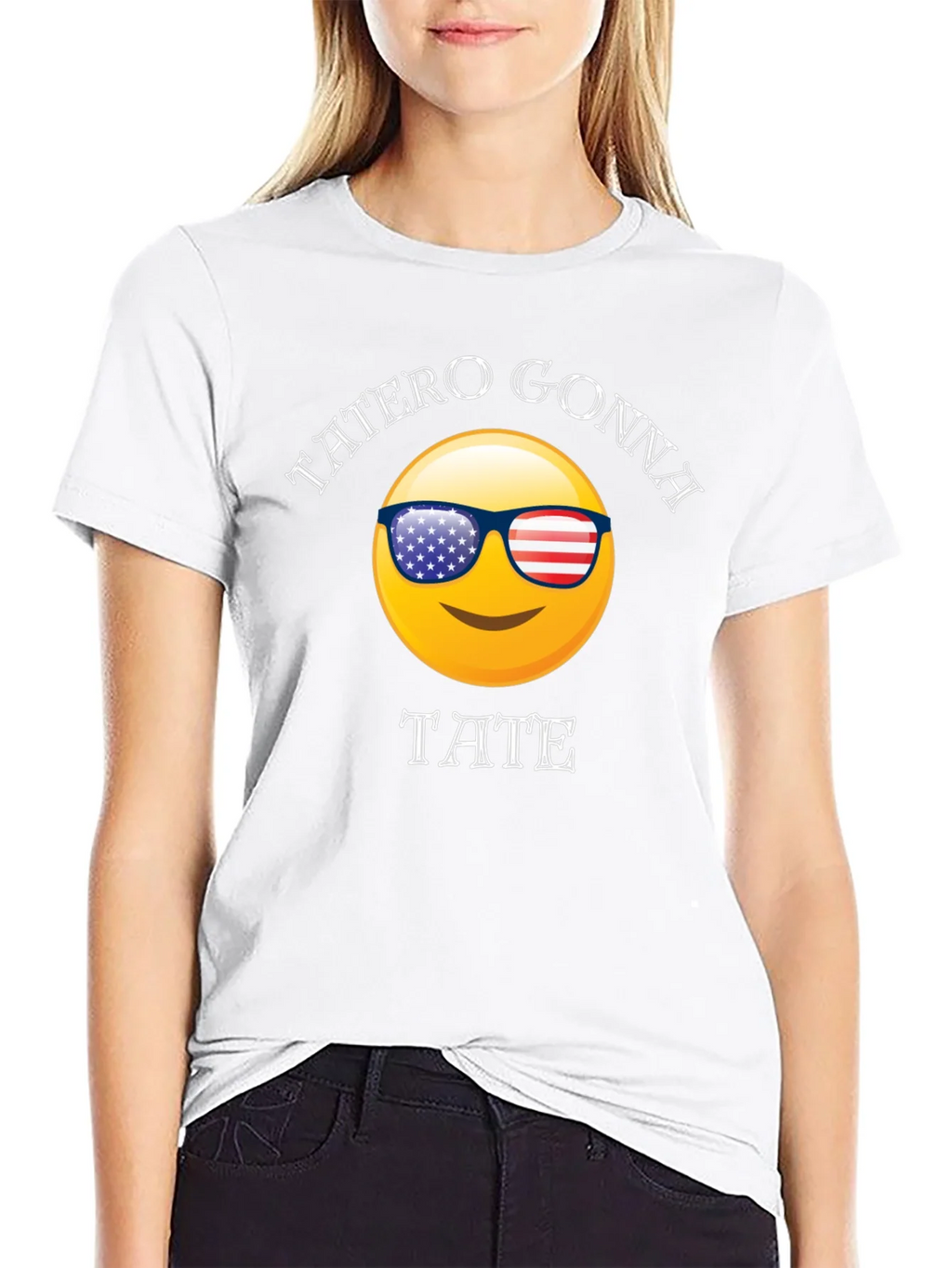 Tatero Gonna Tate T-Shirt Emoji Sunglasses USA Flag Graphic product image 7
