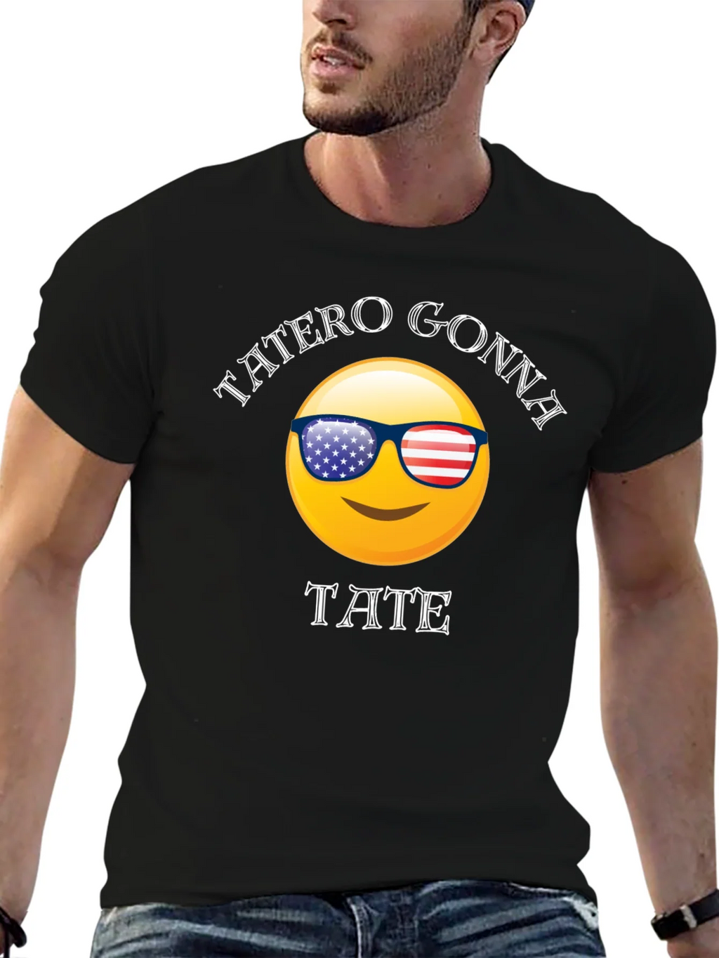 Tatero Gonna Tate T-Shirt Emoji Sunglasses USA Flag Graphic product image 5