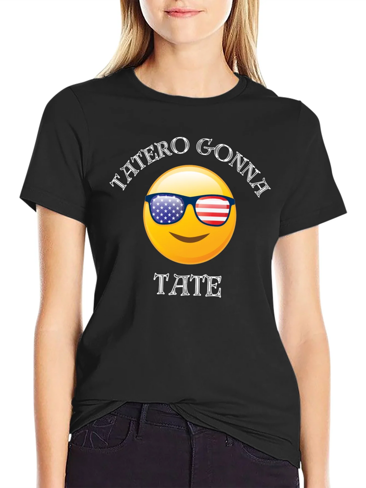 Tatero Gonna Tate T-Shirt Emoji Sunglasses USA Flag Graphic product image 2