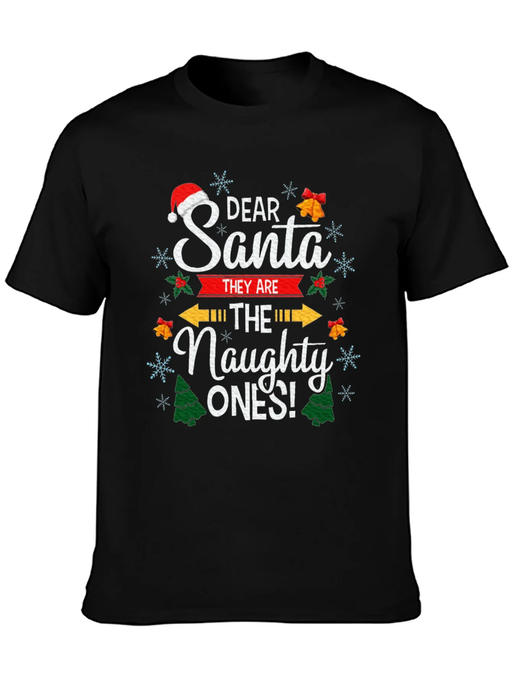 Dear Santa The Naughty Ones Christmas Graphic T-Shirt product image 3