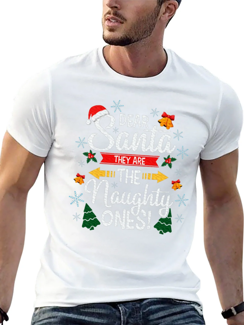 Dear Santa The Naughty Ones Christmas Graphic T-Shirt product image 12