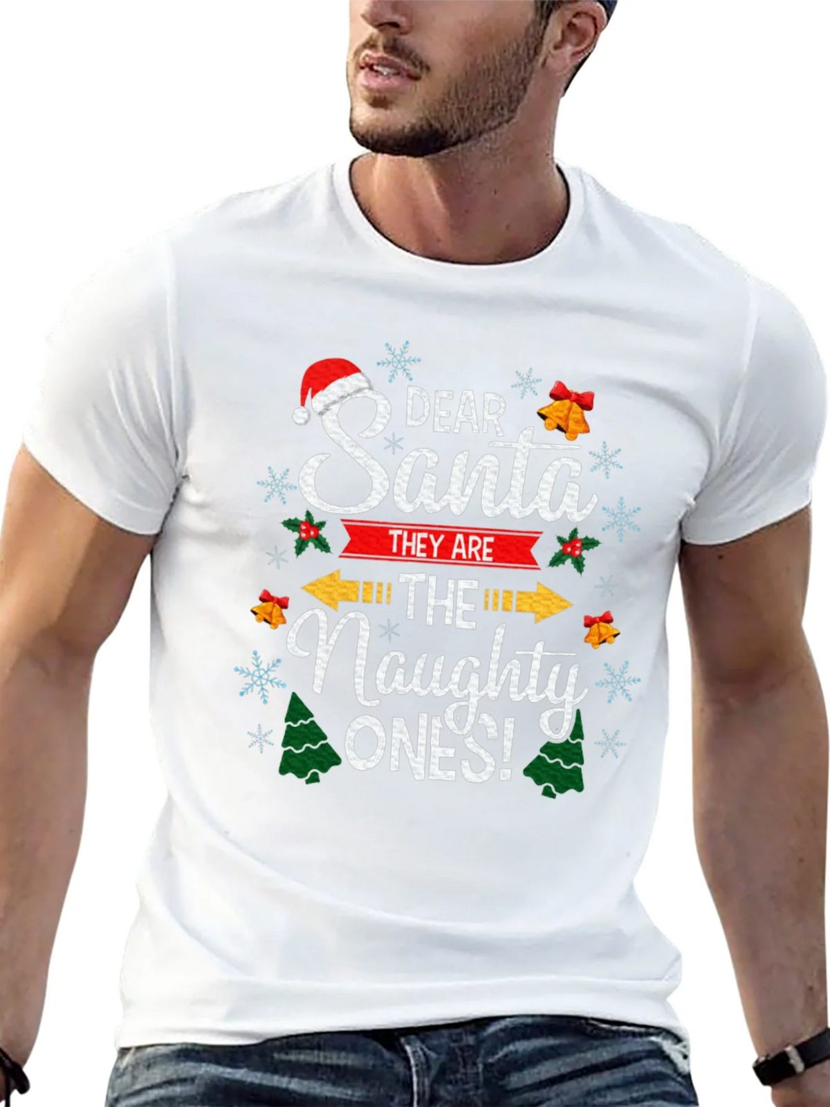 Dear Santa The Naughty Ones Christmas Graphic T-Shirt product image 12