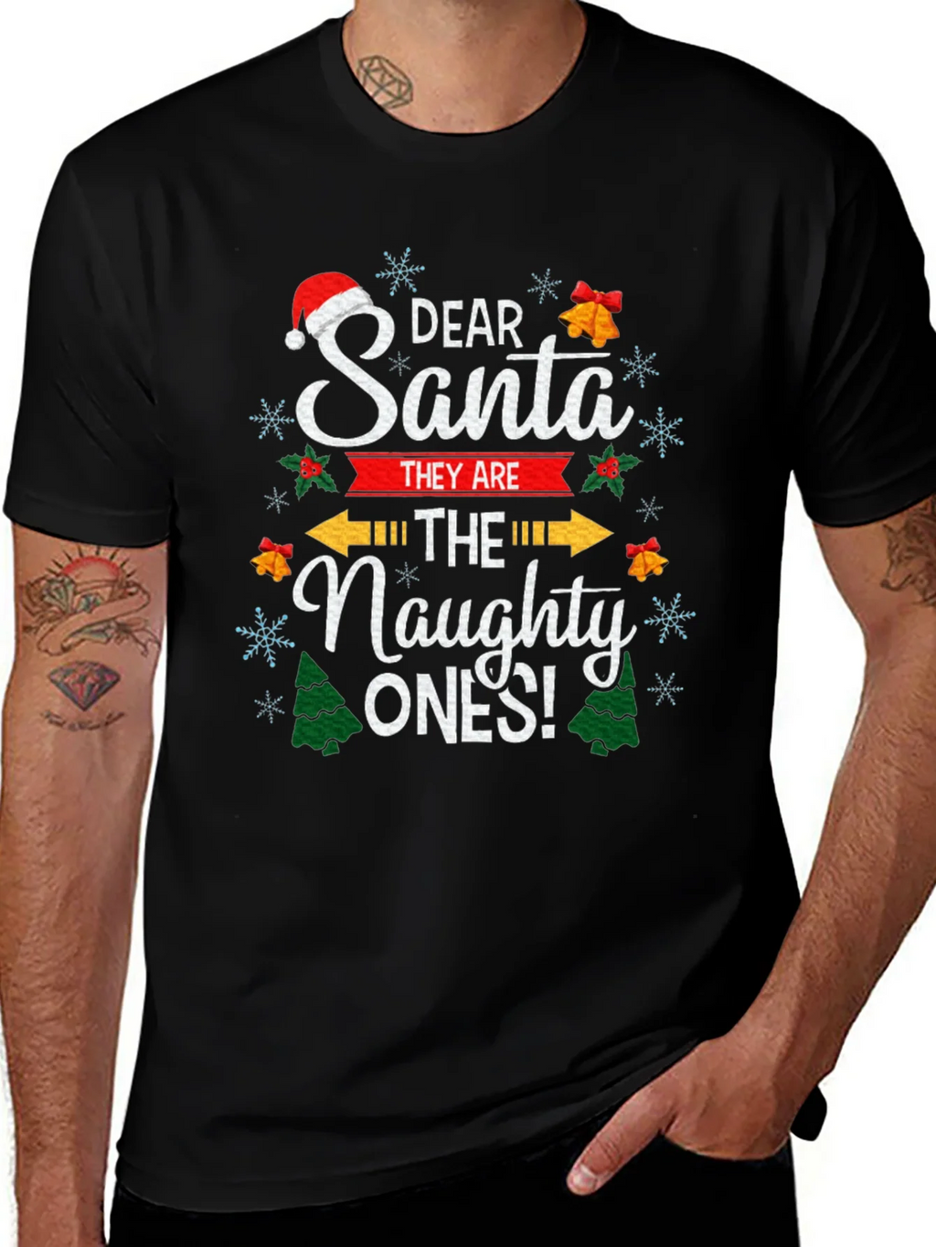 Dear Santa The Naughty Ones Christmas Graphic T-Shirt product image 1