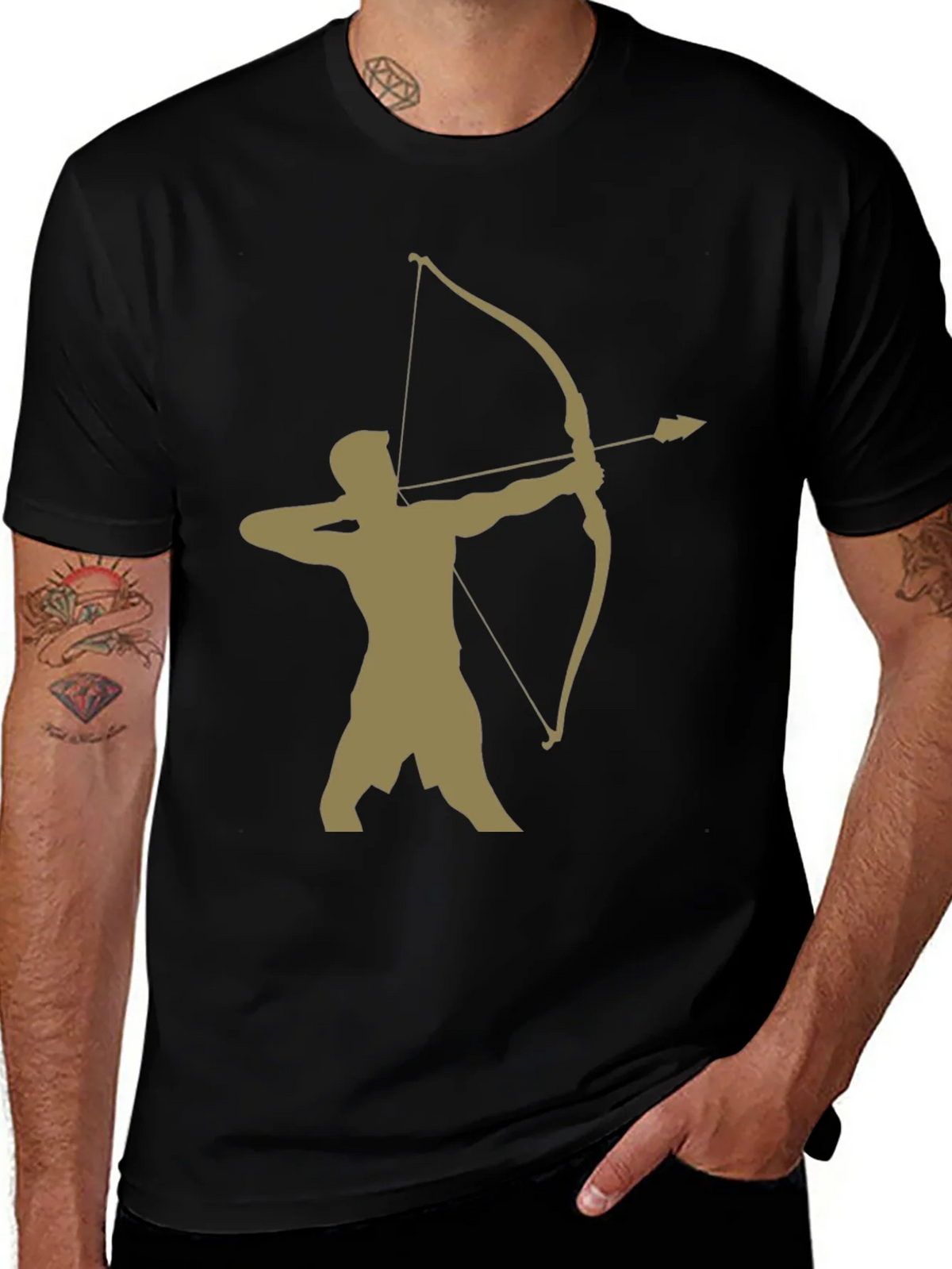 Archer Graphic Tee - Black Cotton Blend Casual Wear product image 1